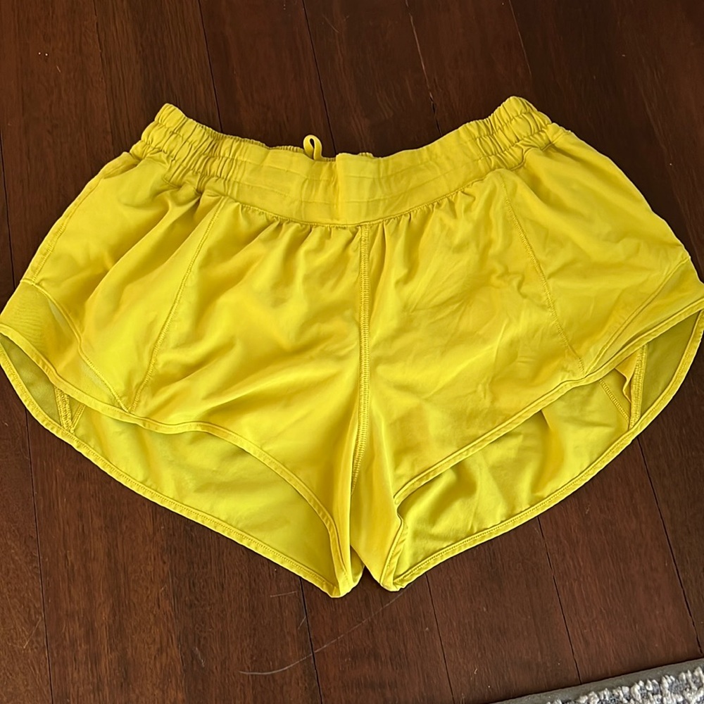 Lululemon size 10 hottie hot shorts, 2.5. Mustard yellow color. Great condition